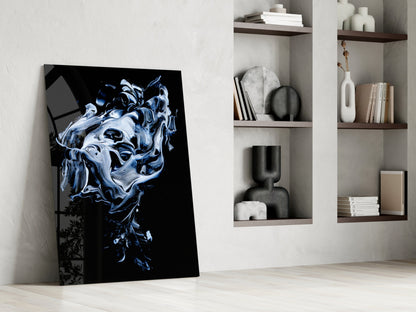 Silver Swirl Abstract Glass Wall Art