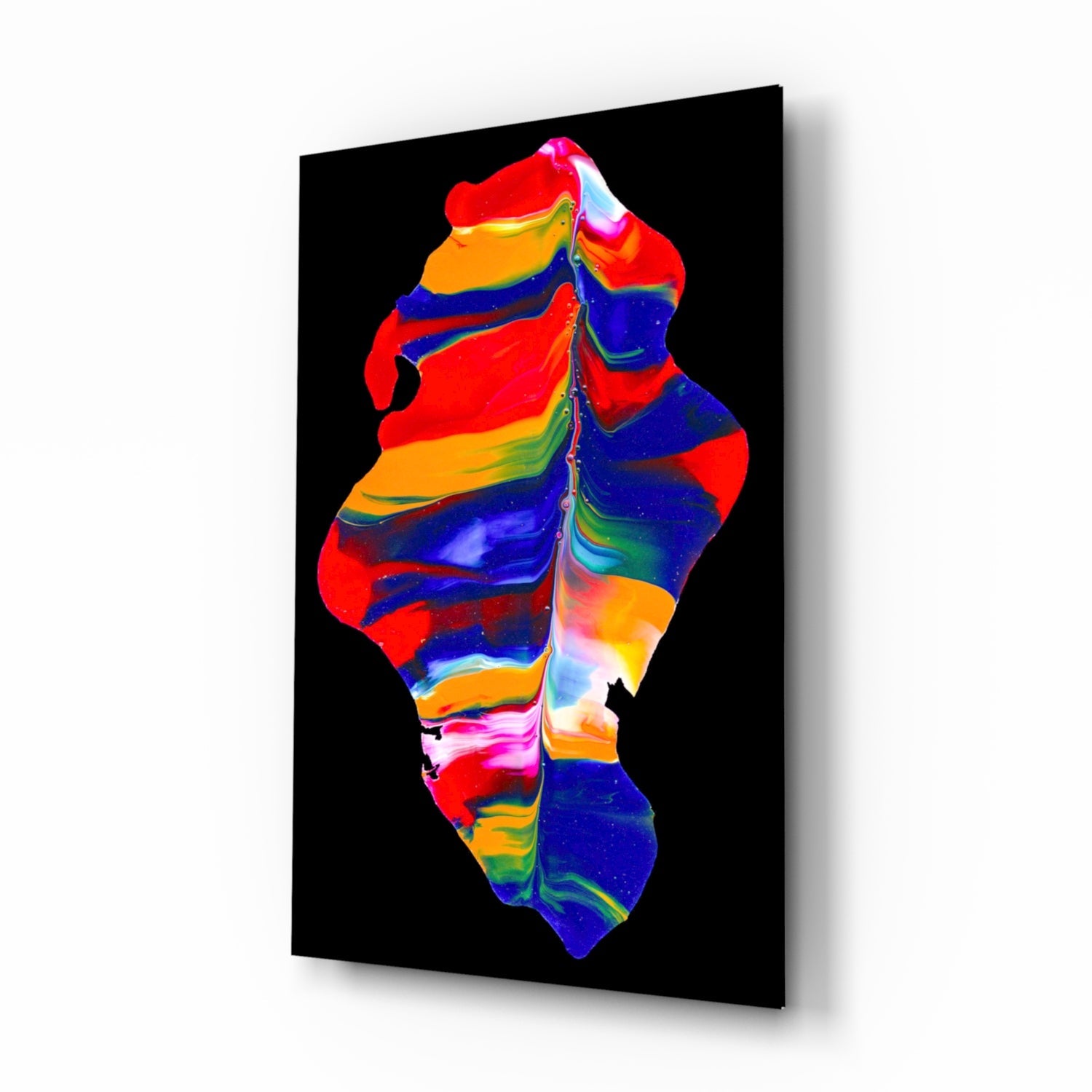 Colored Drift abstract fluid-art glass wall art