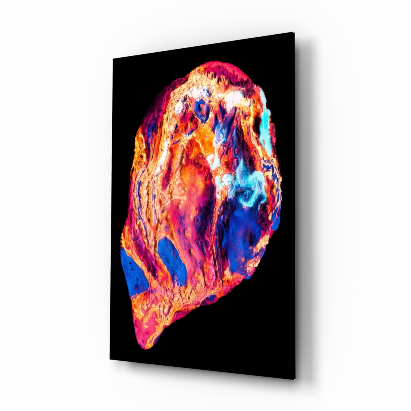 Colored Lava abstract fluid-art glass wall art