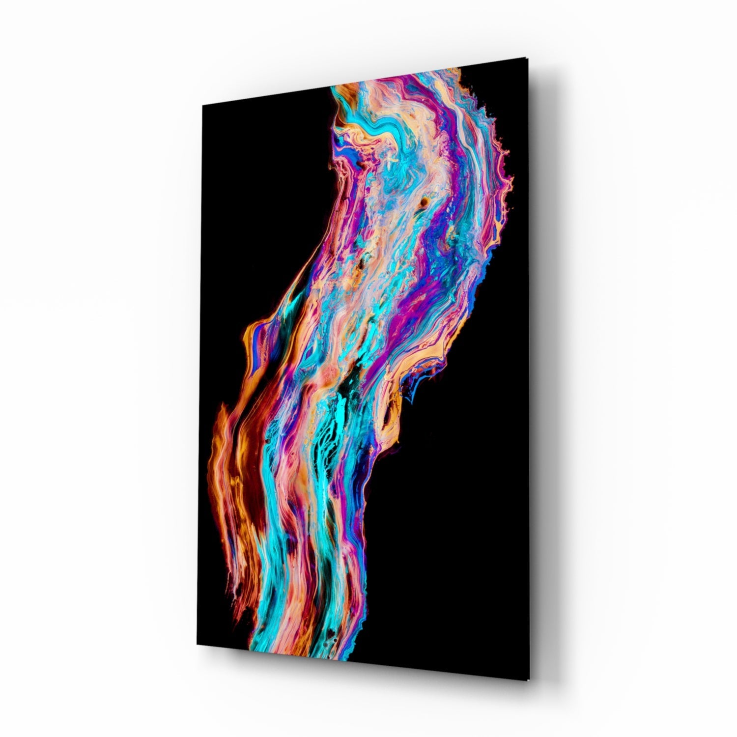 Colored Flow abstract fluid-art glass wall art