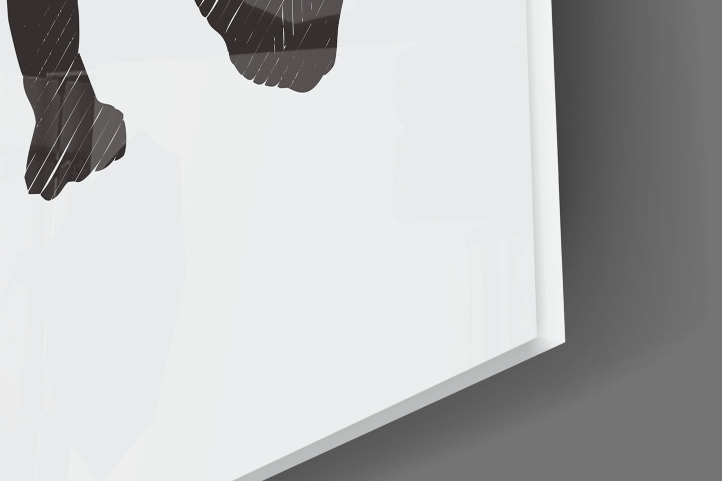 Rhino Glass Wall Art Line Art Wildlife Print