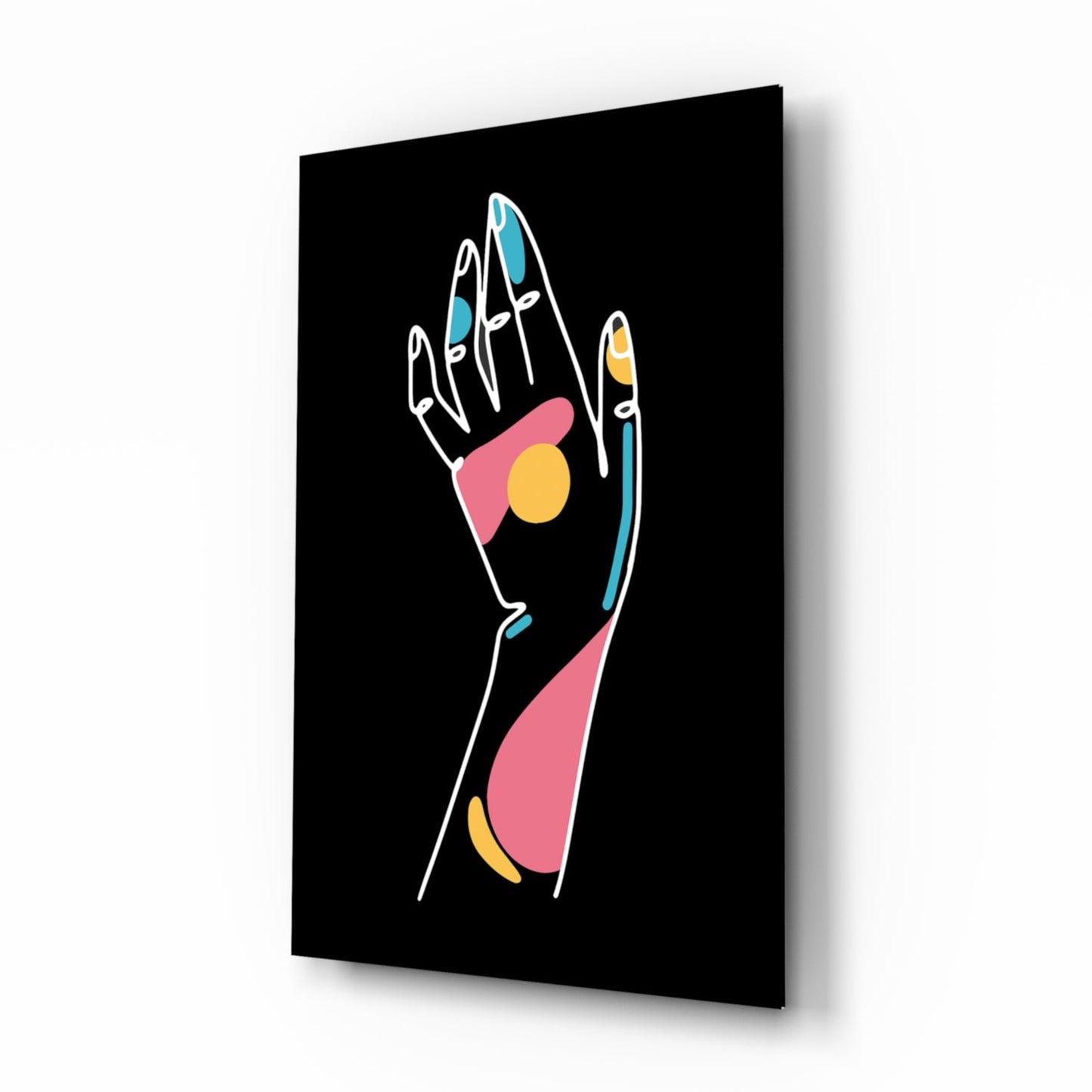 Abstract Colorful Hand glass wall art pop-line design