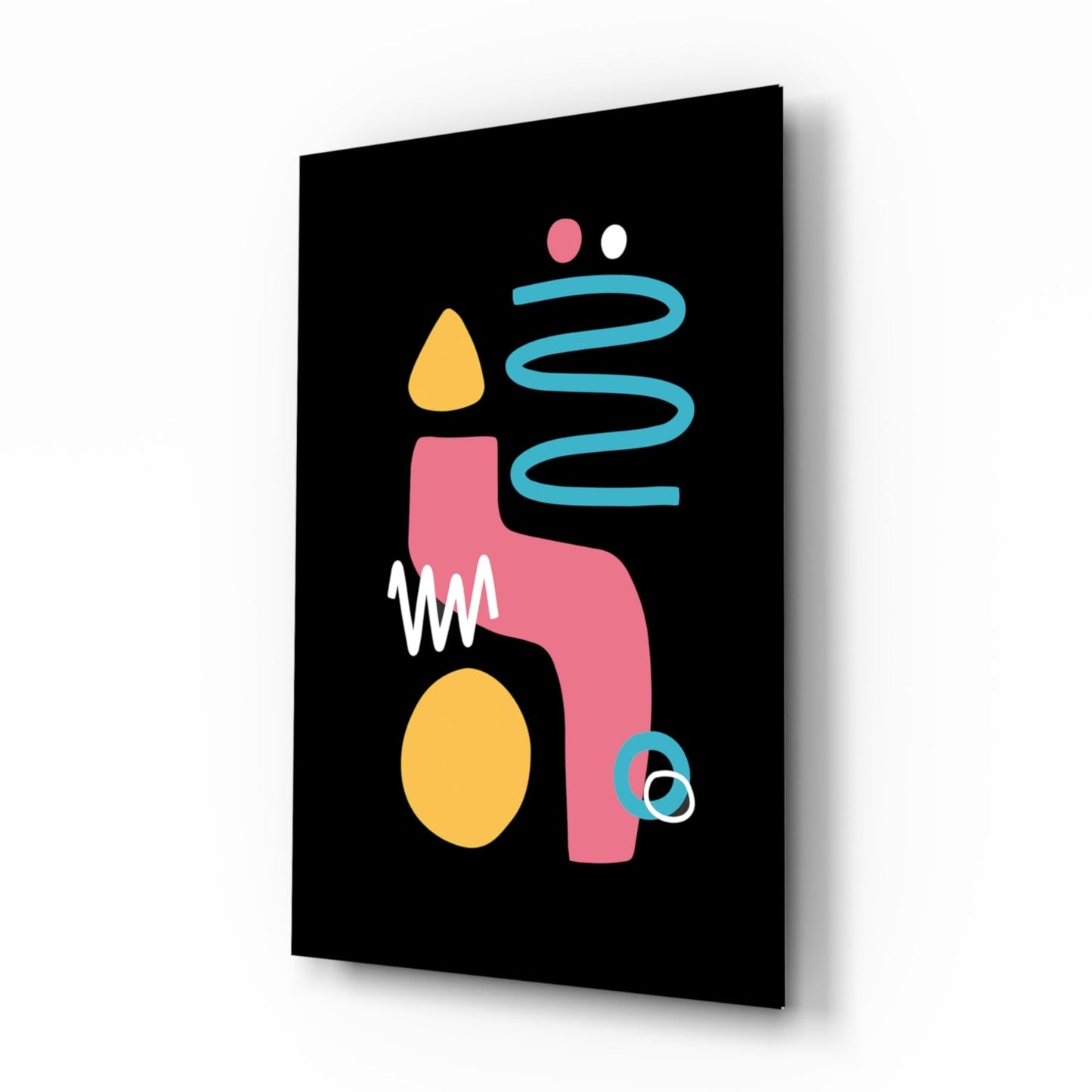 Abstract candle-like pop art tempered glass wall art