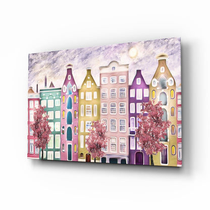 Fairy Tale City glass wall art print