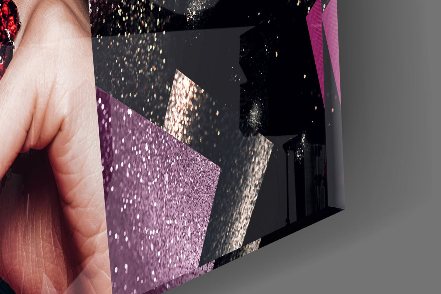 Glitter Cubist Portrait Glass Wall Art