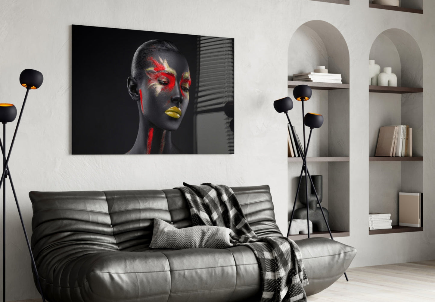 Scarlet Gold Splash Glass Wall Art