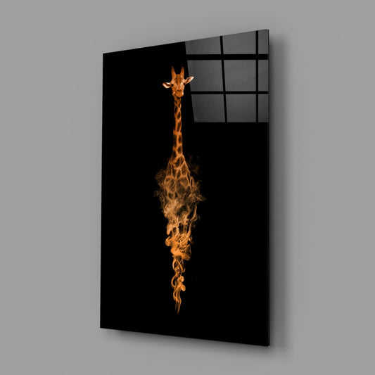 Giraffe Smoke Dispersion Glass Wall Art