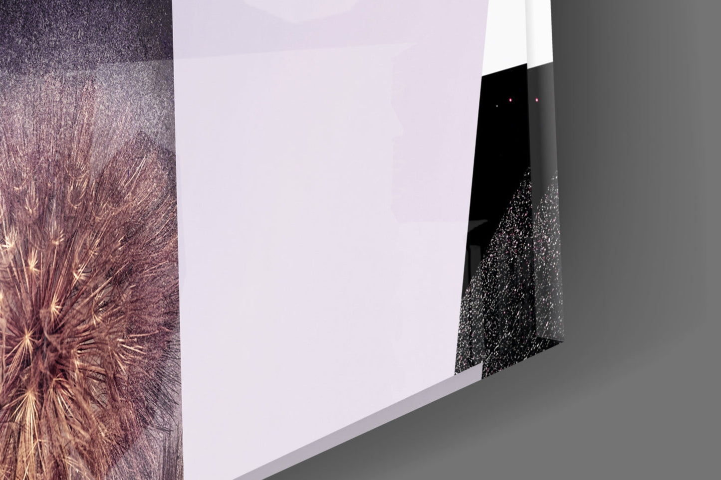 Pink Glitter Collage Woman Glass Wall Art