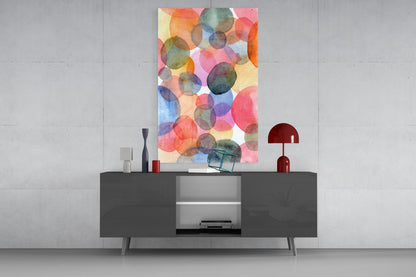 Watercolor Circles Glass Wall Art