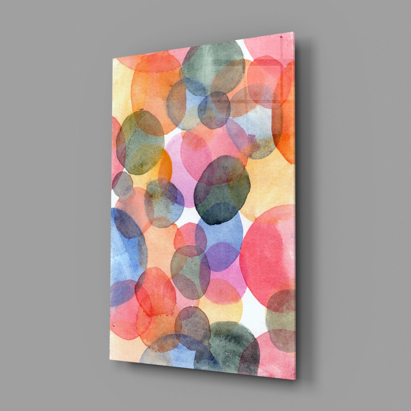 Watercolor Circles Glass Wall Art