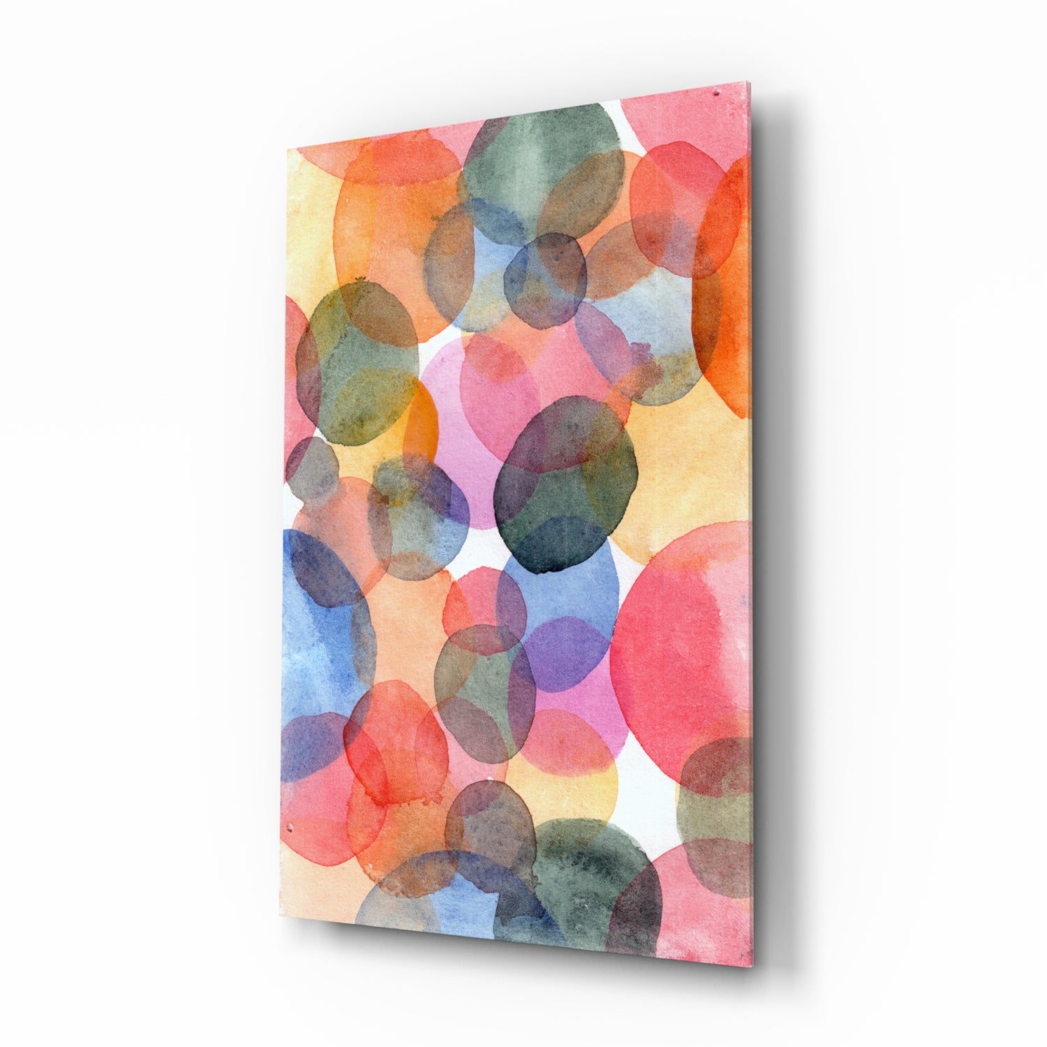 Watercolor Circles Abstract Glass Wall Art