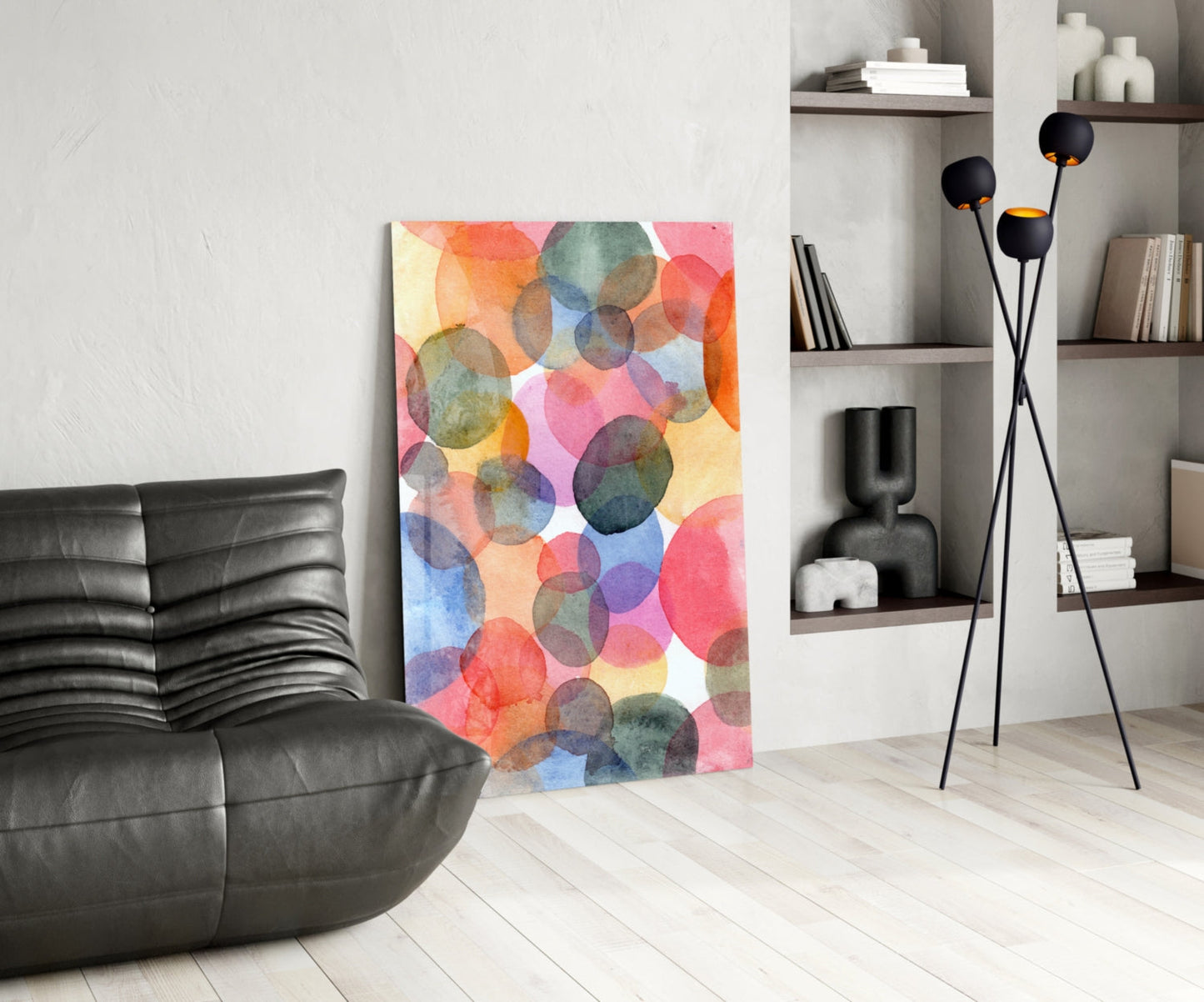 Watercolor Circles Glass Wall Art