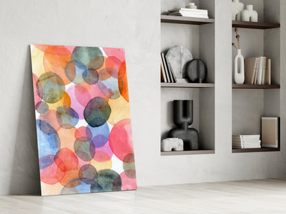 Watercolor Circles Glass Wall Art