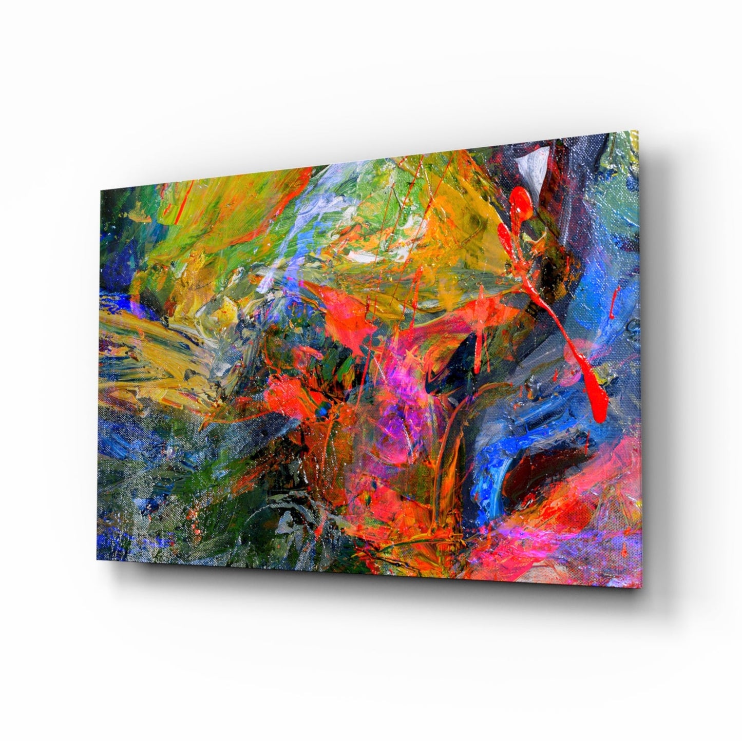 Color Explosion glass wall art paint splatter