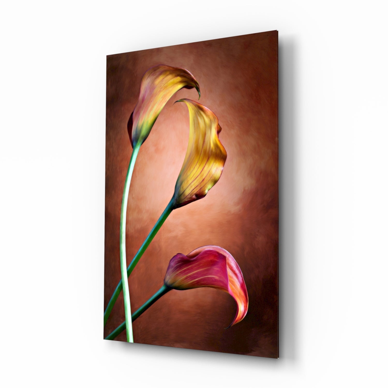 Tulips botanical glass wall art