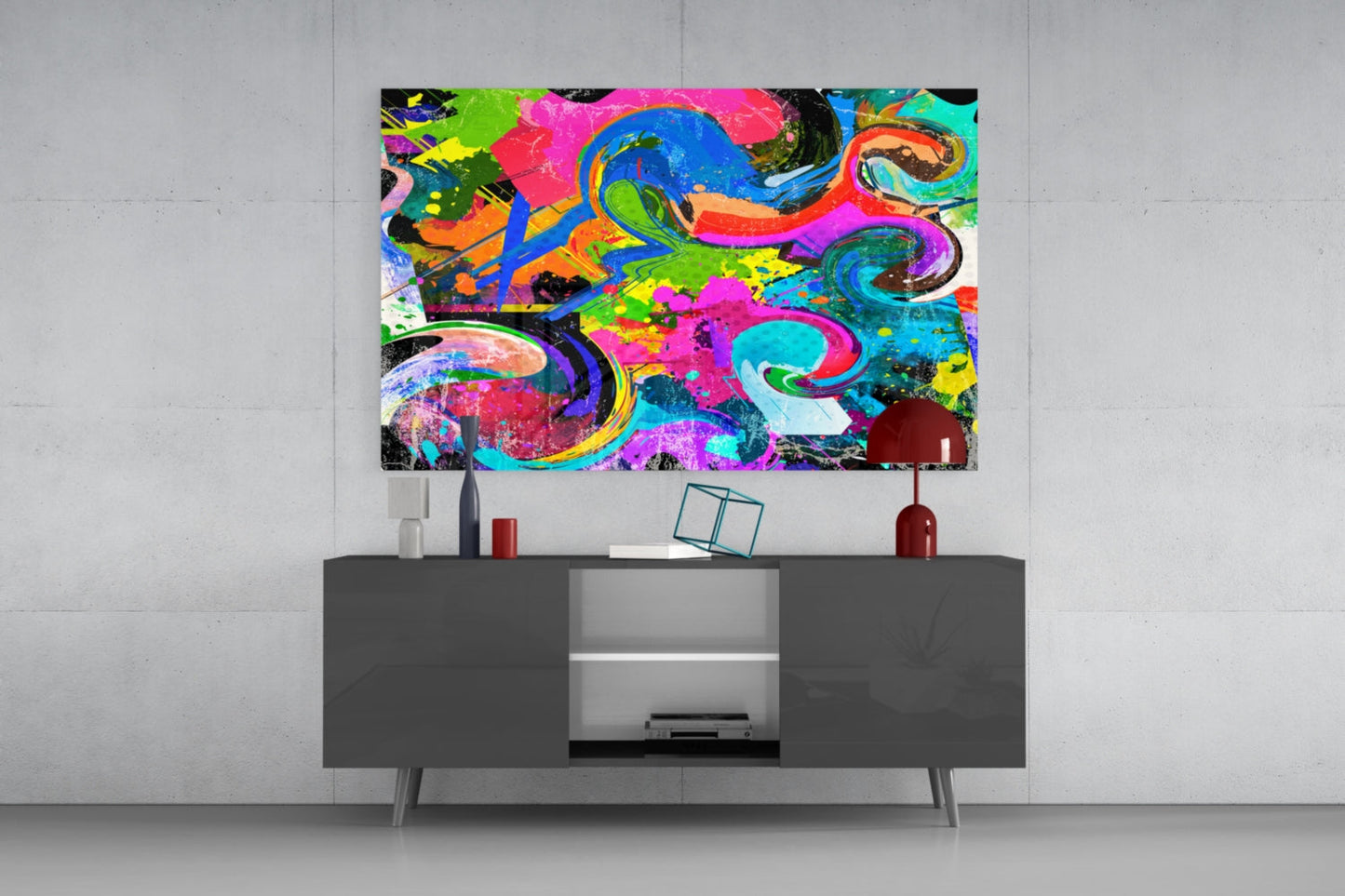 Ebruli Marbled Glass Wall Art