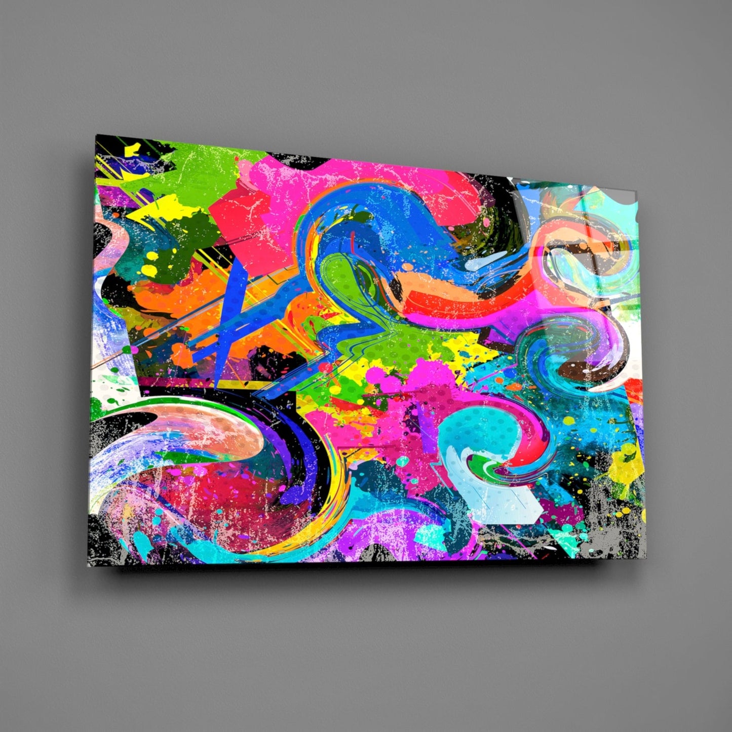 Ebruli Marbled Glass Wall Art
