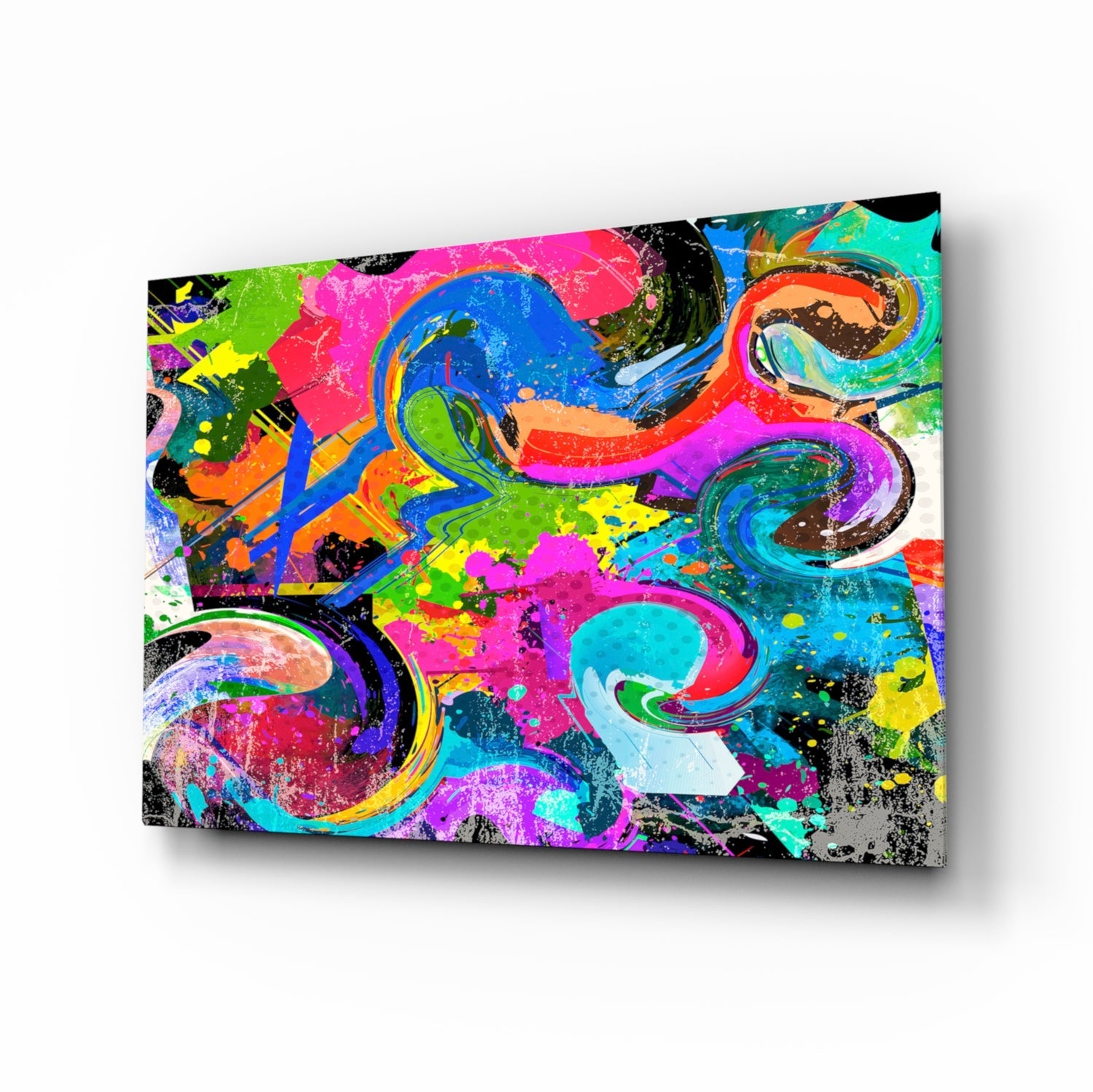 Ebruli marbled glass wall art print