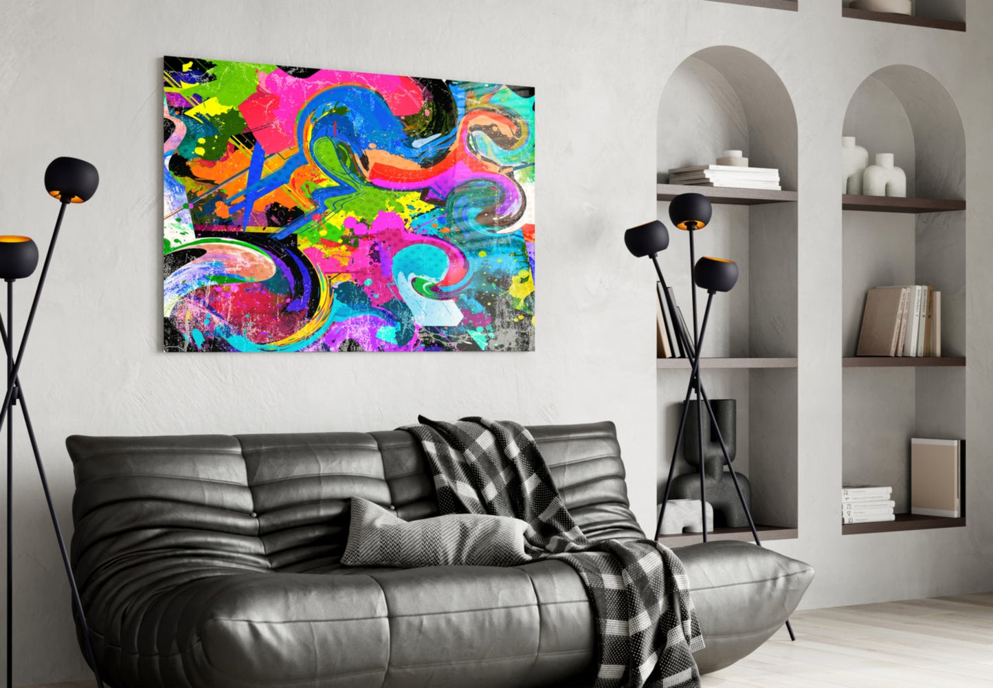 Ebruli Marbled Glass Wall Art