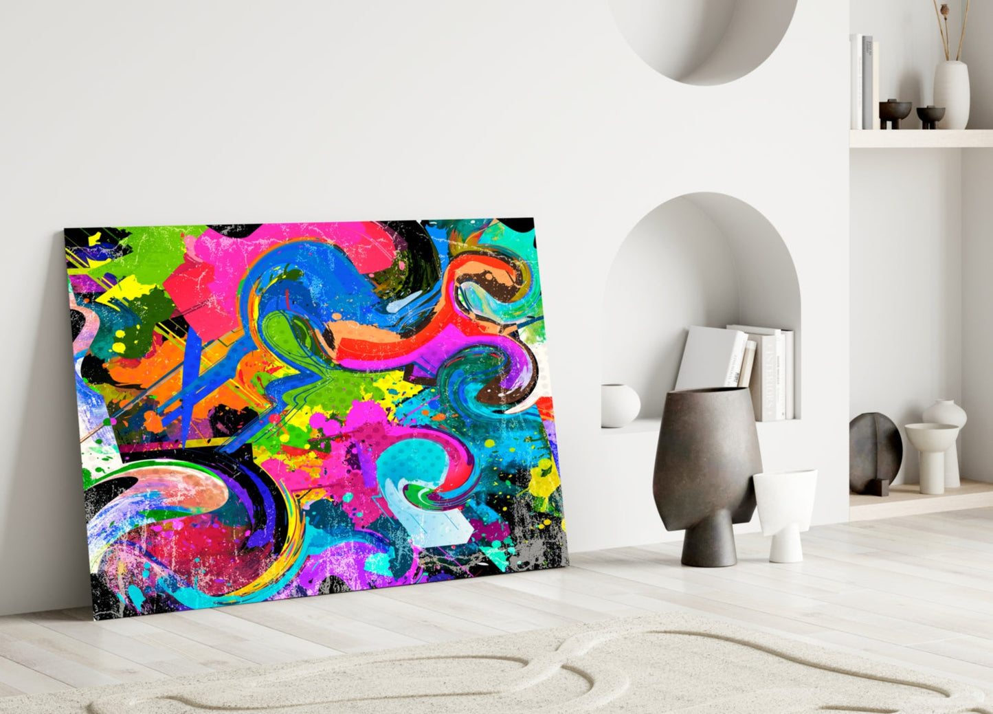 Ebruli Marbled Glass Wall Art
