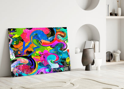 Ebruli Marbled Glass Wall Art