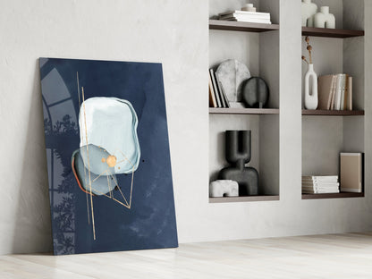 Abstract Blue Glass Wall Art