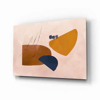 Abstract Brown glass wall art with rust and blush tones