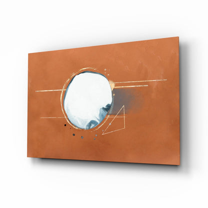 Abstract Cinnamon glass wall art with warm gold tones
