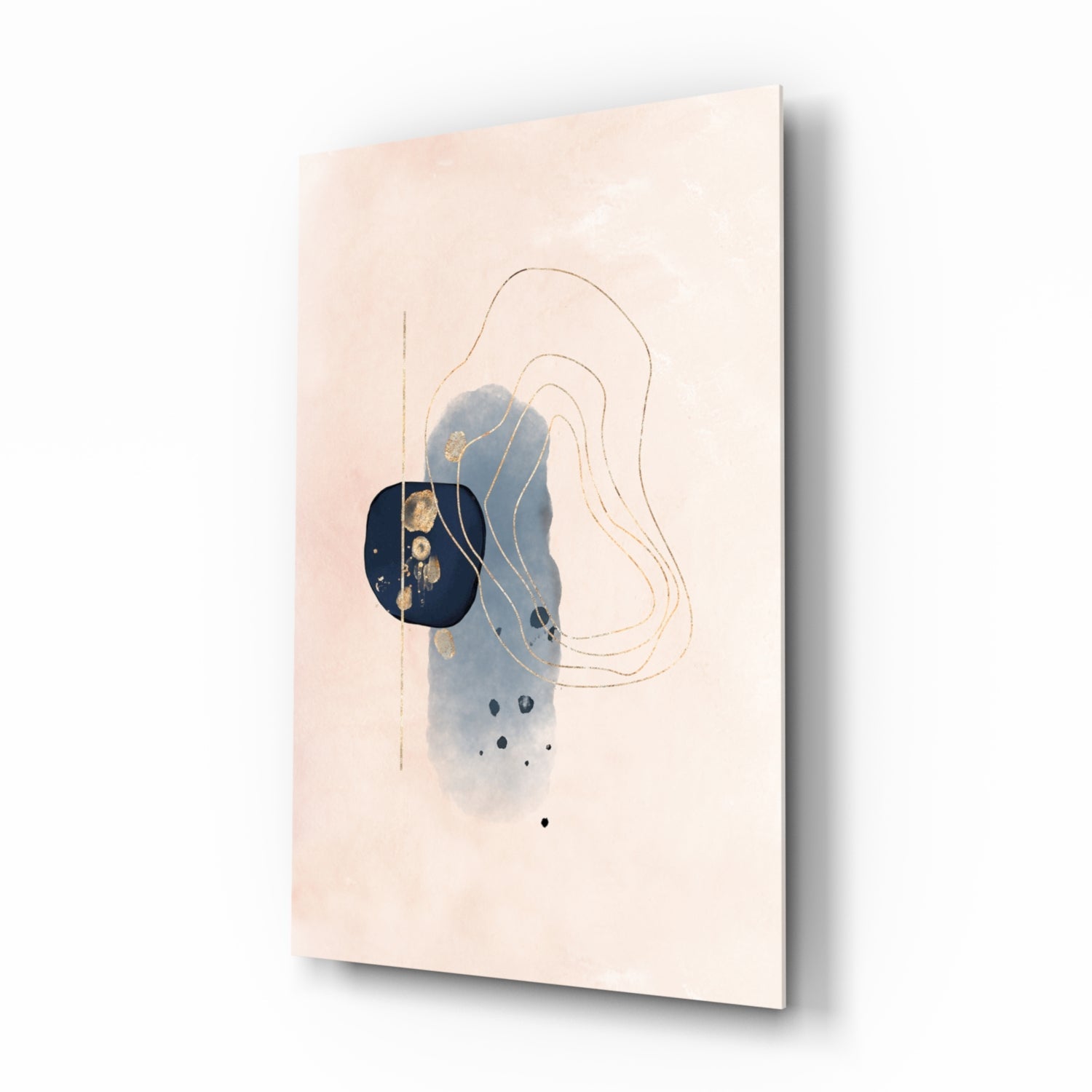 Abstract beige glass wall art