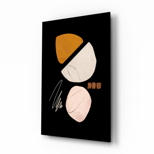 Abstract Acorn modern shapes glass wall art