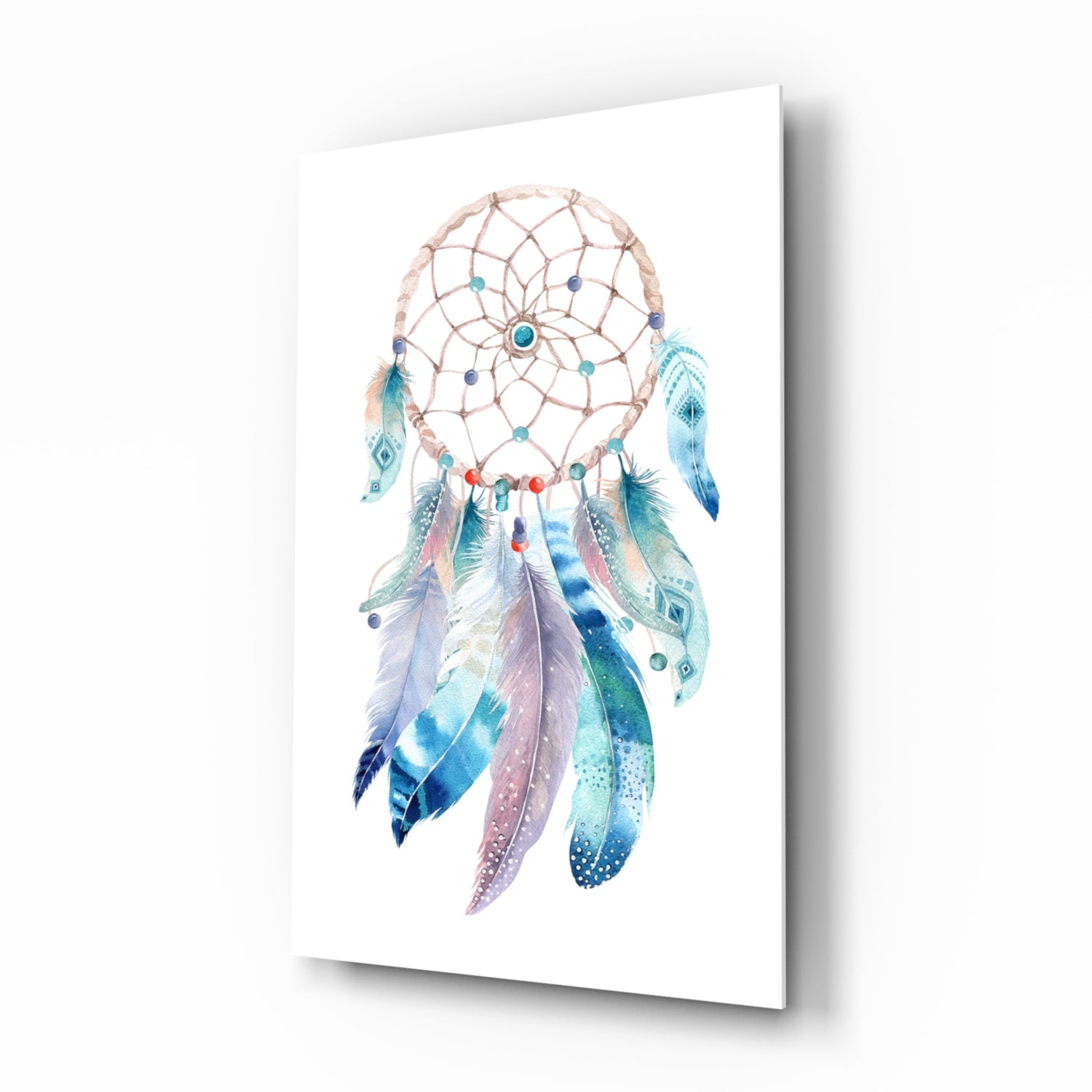 Watercolor Dreamcatcher Glass Wall Art