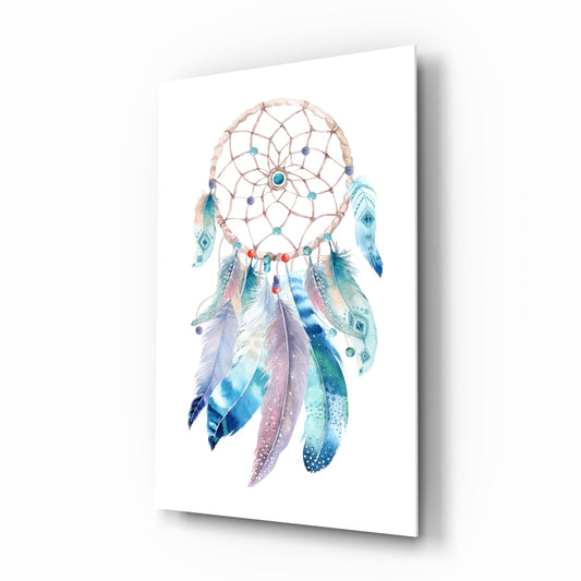 Watercolor Dreamcatcher Glass Wall Art