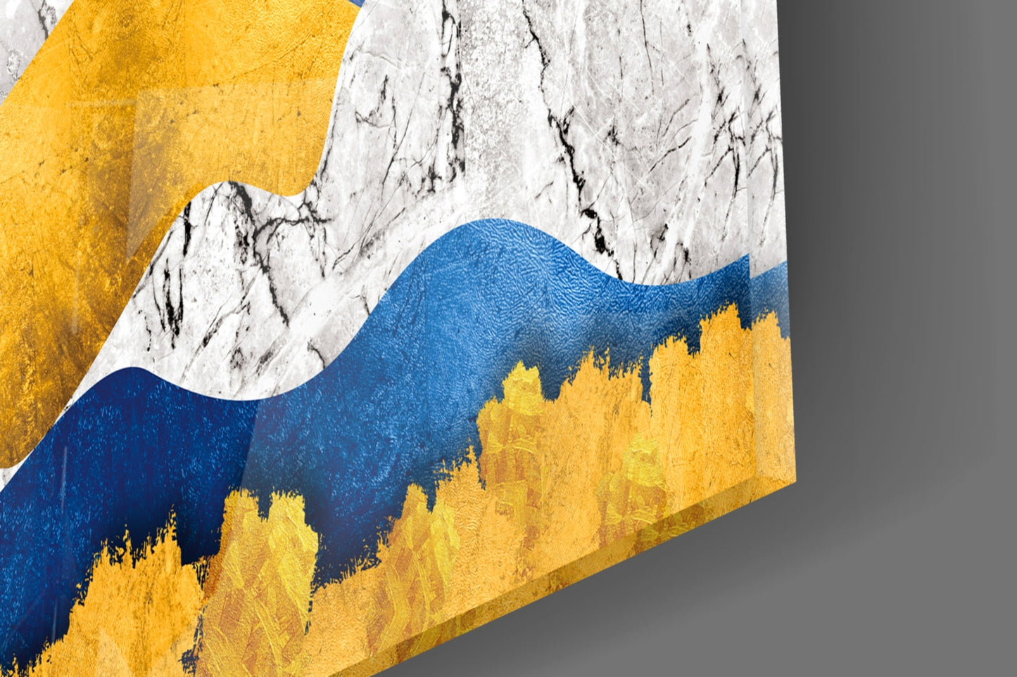 Colorful Abstract Mountains Glass Wall Art