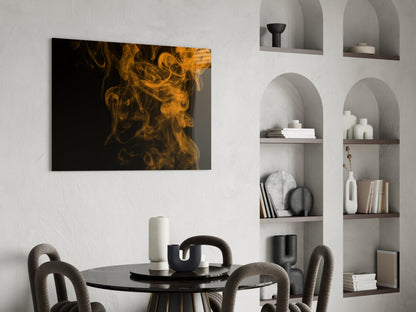 Orange Smoke Abstract Glass Wall Art