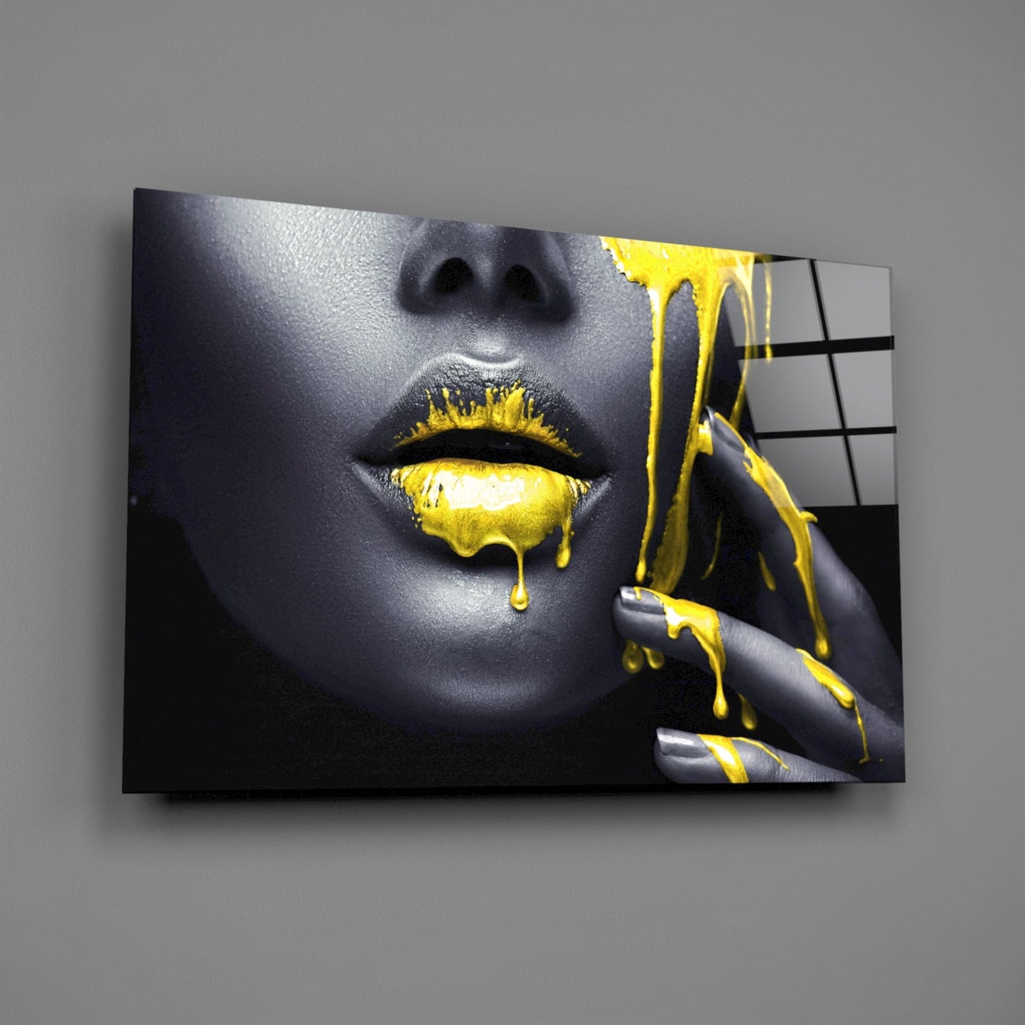 Golden Woman Glass Wall Art