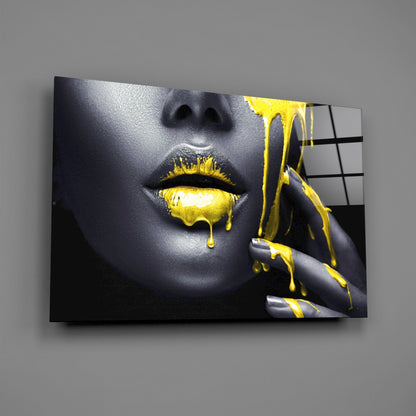 Golden Woman Glass Wall Art
