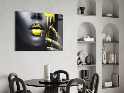 Golden Woman Glass Wall Art