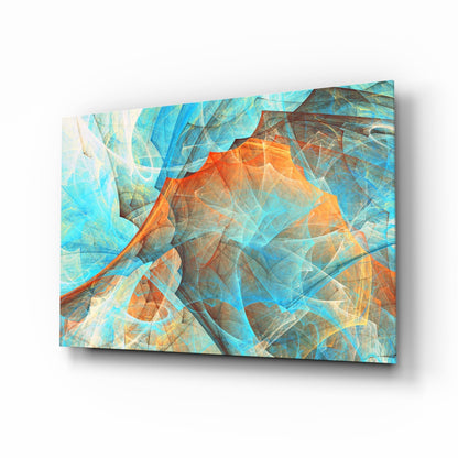 Colored Nets digital abstract glass wall art