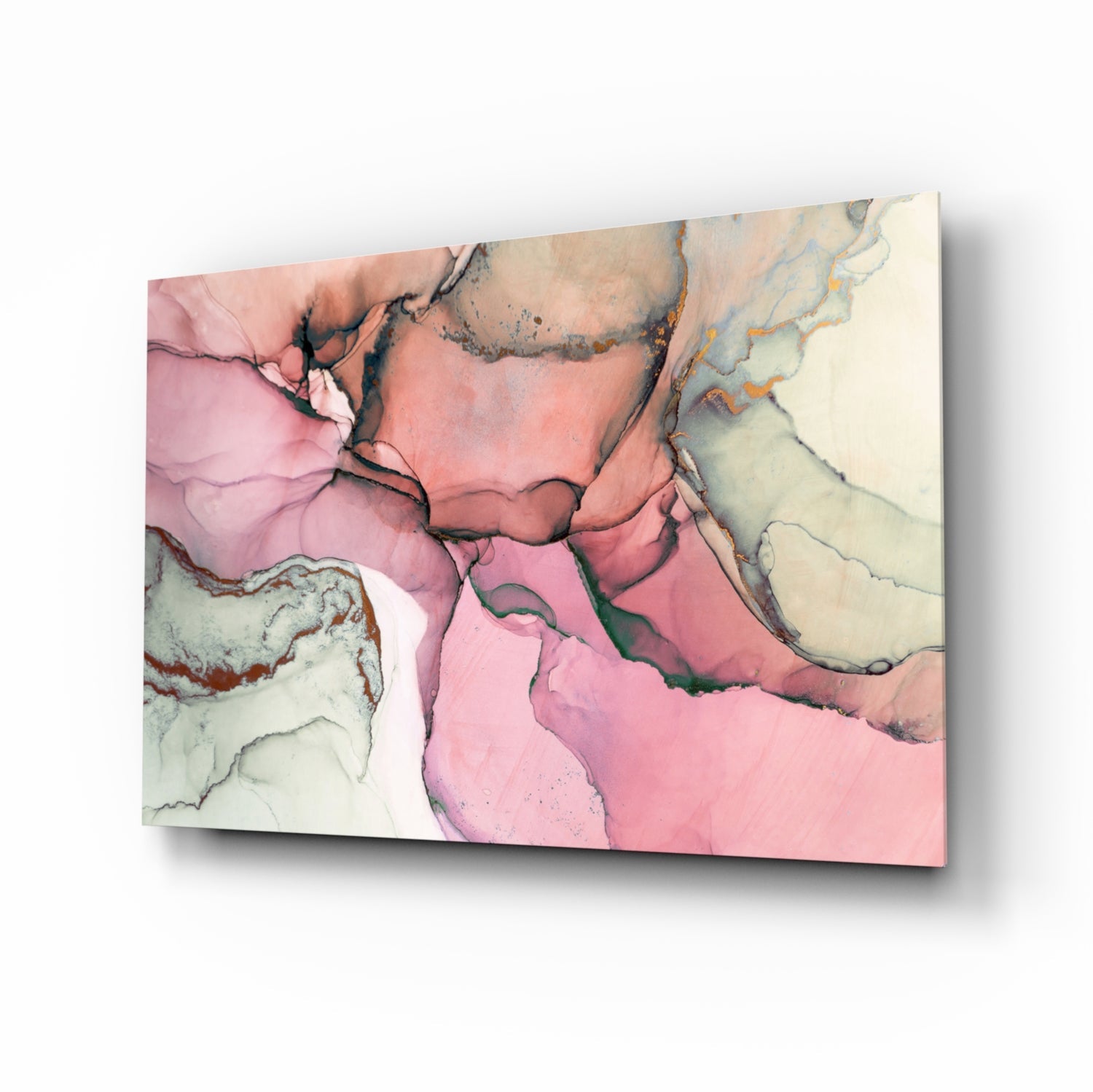 Pink Marble Pattern abstract glass wall art