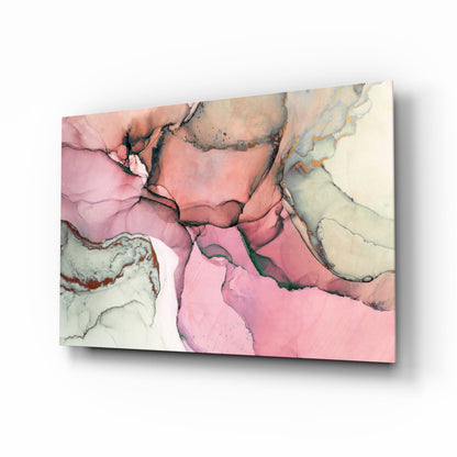 Pink Marble Pattern abstract glass wall art