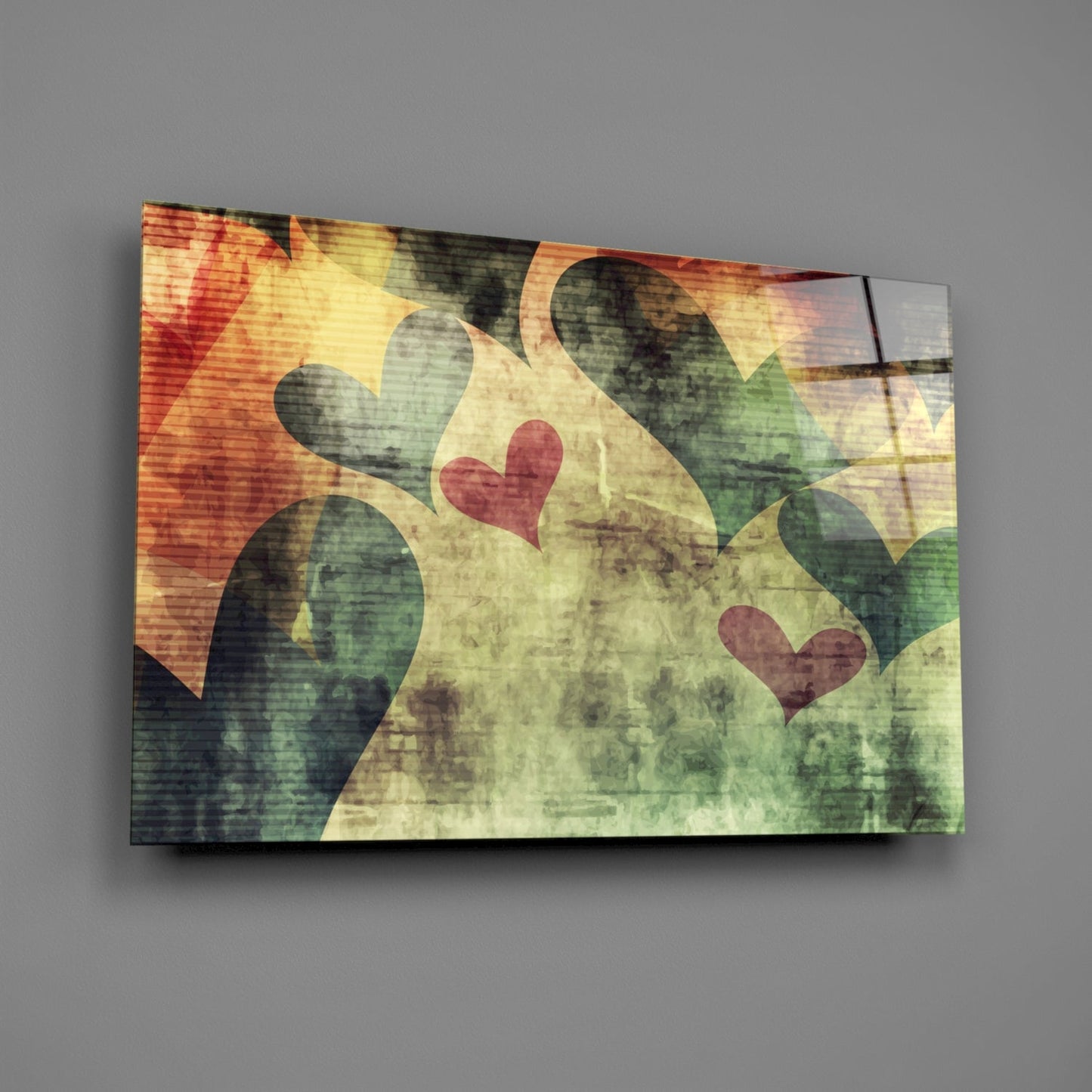 Hearts Glass Wall Art