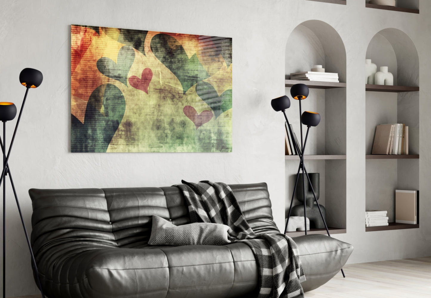 Hearts Glass Wall Art