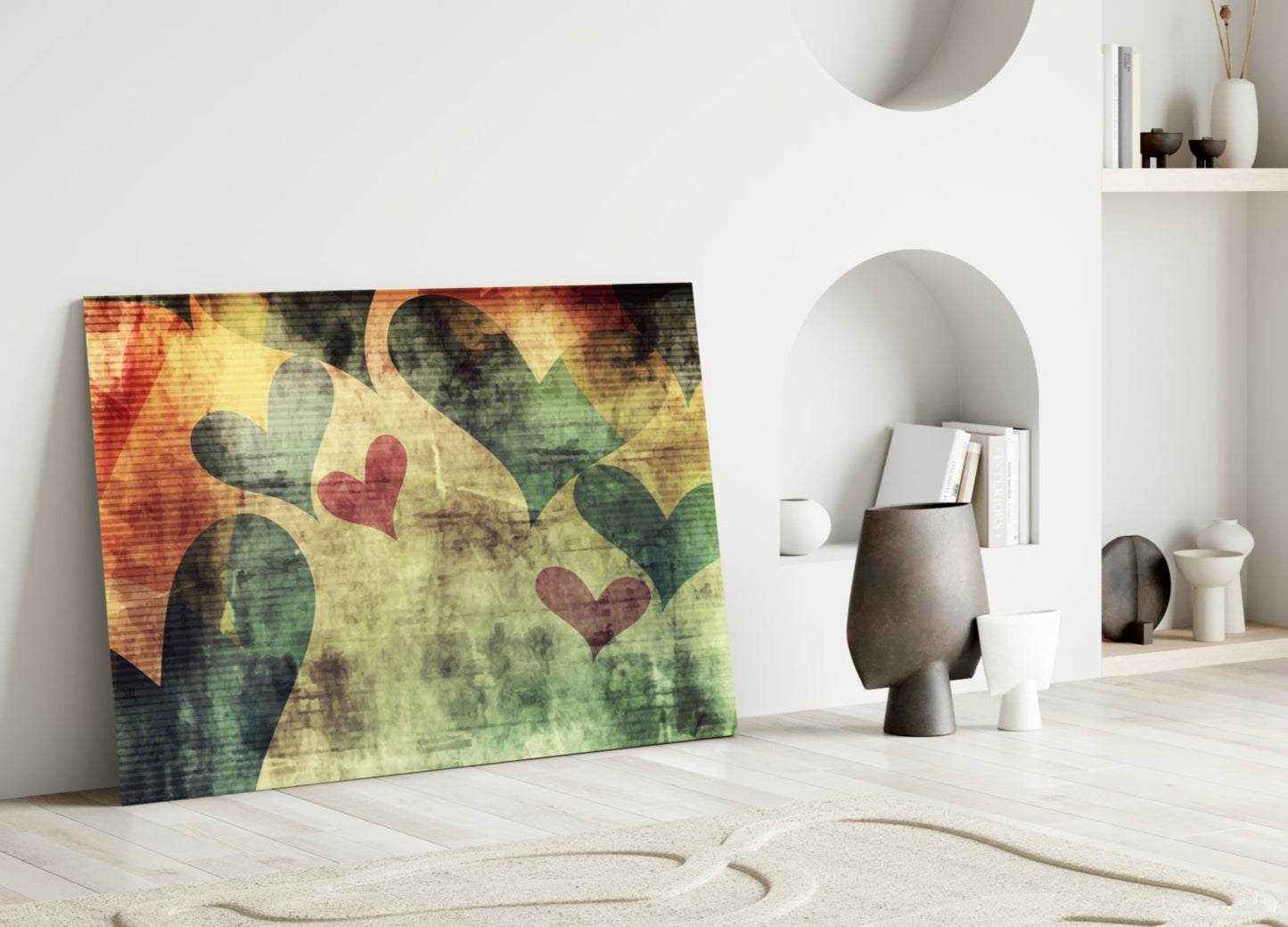 Hearts Glass Wall Art