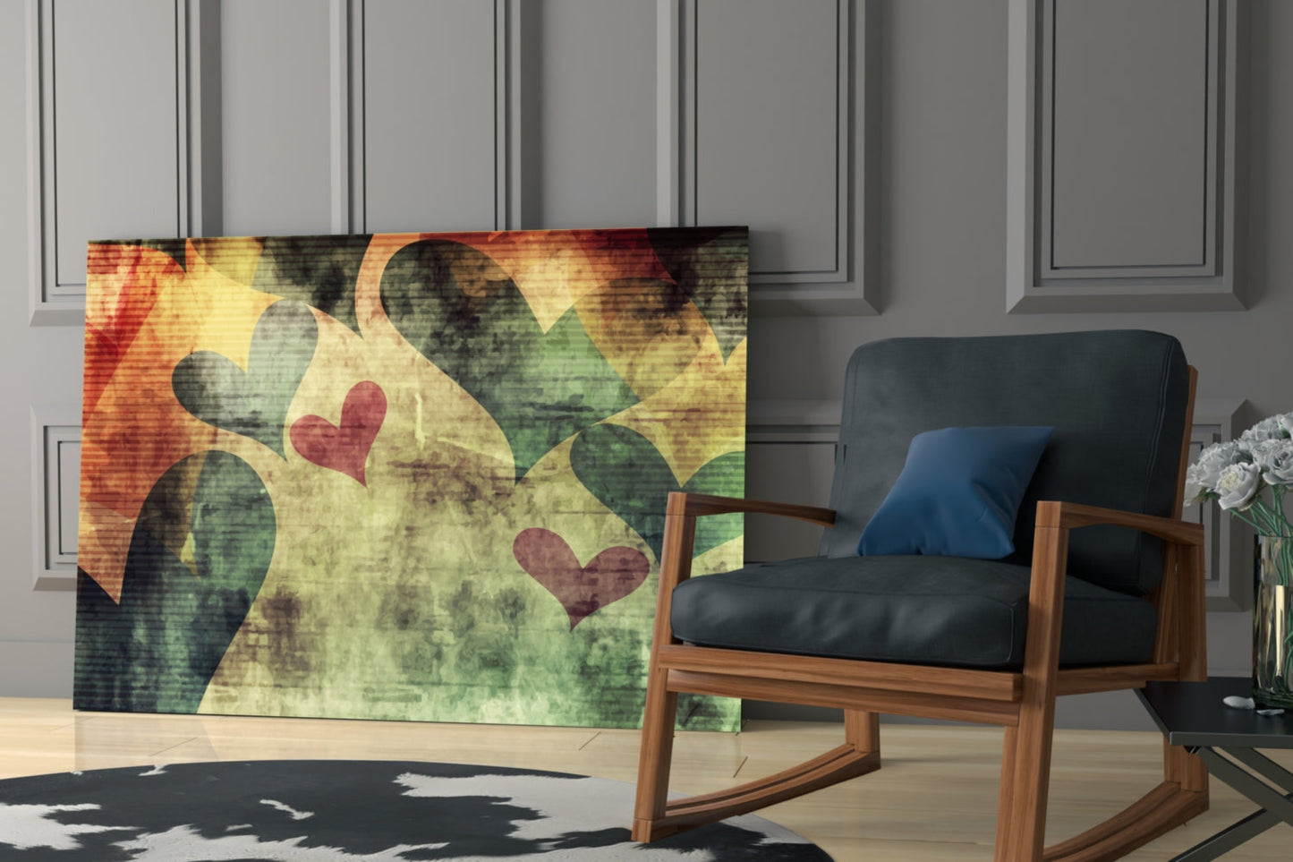 Hearts Glass Wall Art