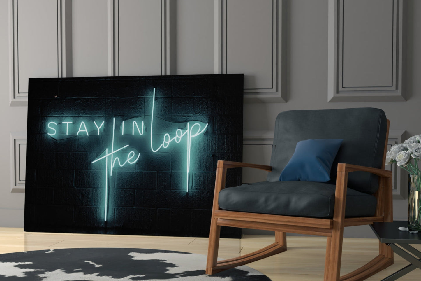 Stay In The Loop Glass Wall Art