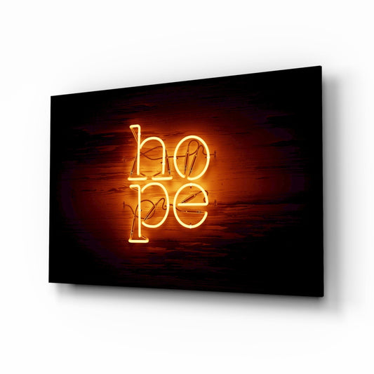 Hope glass wall art typography print