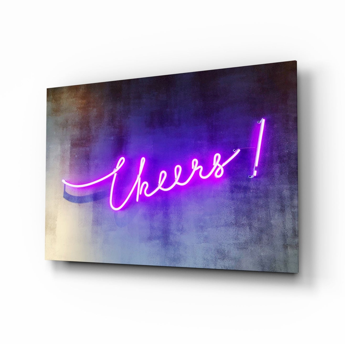 Cheers neon toast sign glass wall art for a bar nook
