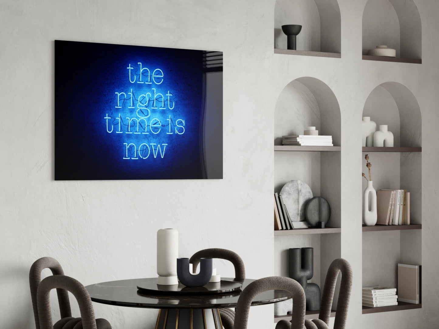 The Right Time Is Now Glass Wall Art