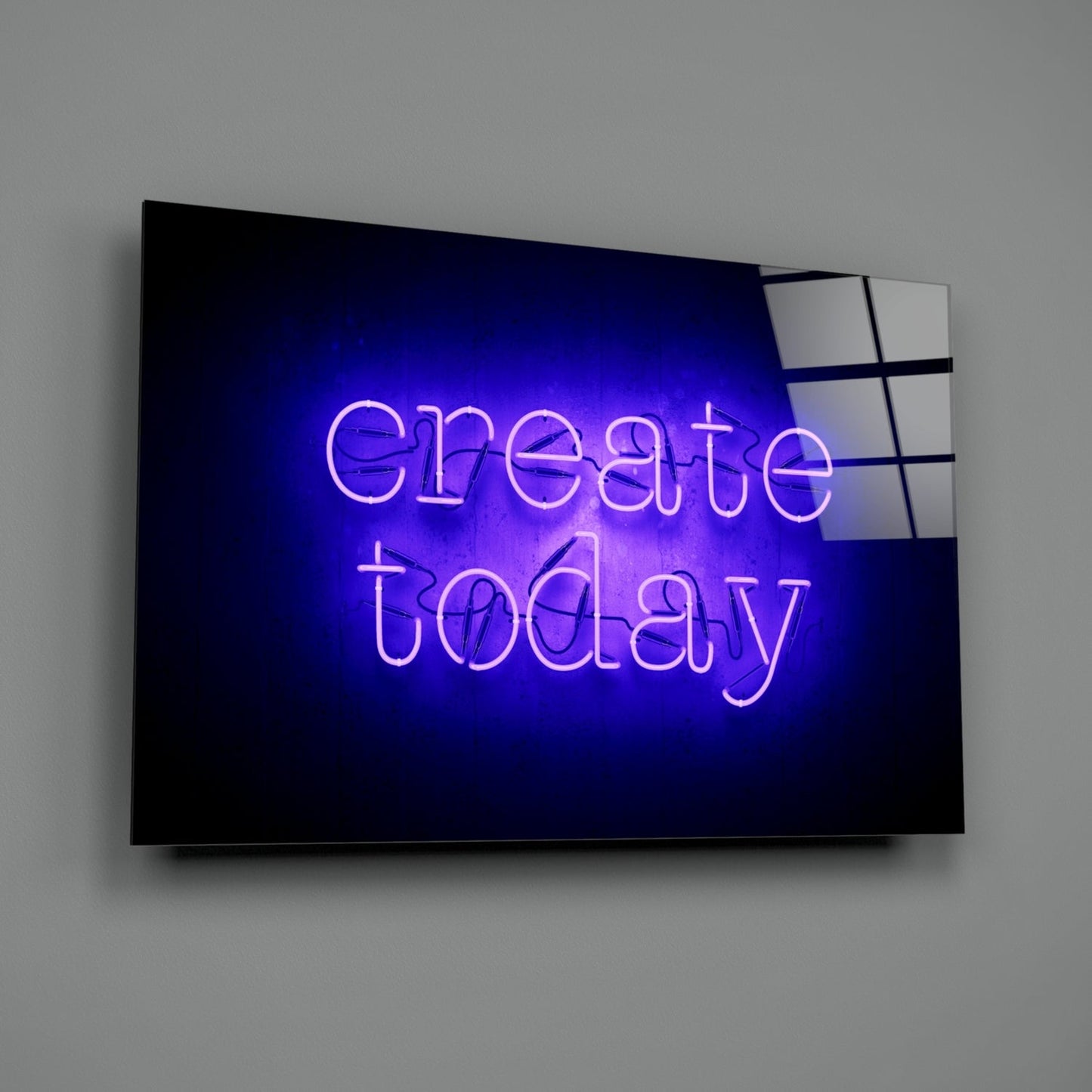 Create Today Glass Wall Art
