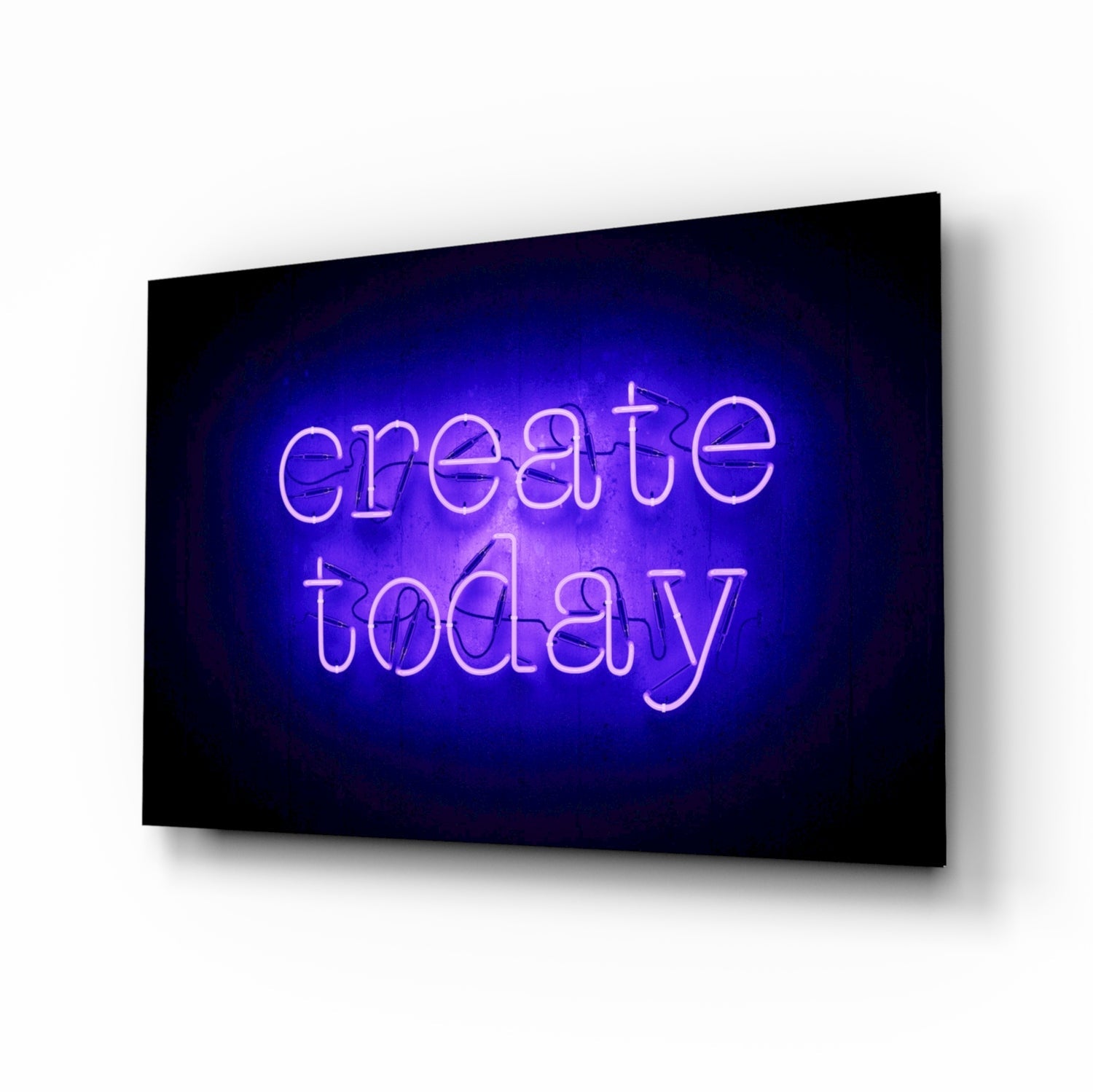 Create Today glass wall art typography print